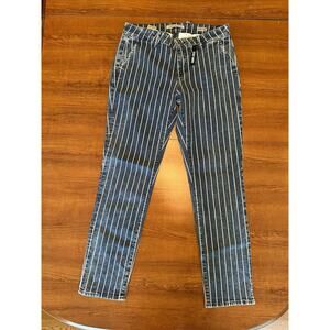 Mavi‎ Jeans Sz 27 Selina Mid Rise Chino Blue White Stripe NWT
